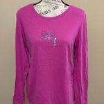 Hue Pink Long Sleeve Large Sleepwear Pajama Top Photo 1