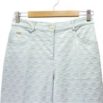 St. John Sport Aqua Blue Textured Pants Size 2 Straight Leg Logo Jacquard VTG Photo 5