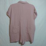 Marble Mauve Pink Gauzy Button Up Romper Casual Simple Size S/M Photo 6