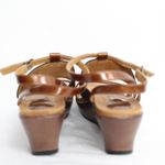 Dansko Addison Brown Copper Patent Leather Wedge Sandal Size 7 Photo 3