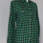 Sundance  green casual plaid button down flannel shirt Photo 1