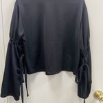 ZARA  Trafaluc black long bell sleeves and ties details women’s size small Photo 1