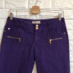 Michael Kors Michael Kira purple‎ jeans with gold zipper size 6 Photo 2