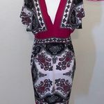 Cristina Love patterned v-neck v-back midi dress Photo 0