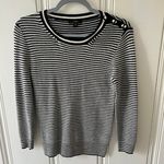 J.Crew Blue & White Striped Nautical 100% Wool Long Sleeve Crewneck Top XSMALL Photo 2