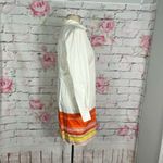 Ann Taylor 🔥5 for $25 sale🔥 white collared shirt dress with orange hem line Photo 3