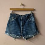 Levi's Vintage Levi’s 501 Distressed Dark Wash Cut Off Denim Shorts 27-28” Waist GUC Photo 9