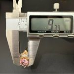 Vintage 925 Gold Over Sterling Pink Oval CZ Flower Cocktail Ring Size 8.5 7g. Photo 14