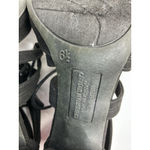 Womans Christian Siriano Ankle shoe 6.5 Black Strappy Tie Block Heel Photo 7