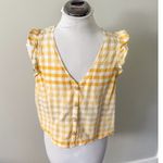 Madewell  Ruffle Button-Front Tank in Ombré Gingham Photo 4
