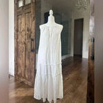 New World Market Boho Sleeveless White Maxi Dress | Size Large/Medium Photo 1
