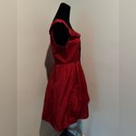 Miu Miu  Prada 2010s Red Tafetta Sleeveless Ruffled Hidden Pocket Dress 44/8 Photo 2