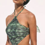 Cult Gaia  Camari Cutout One Piece Swimsuit in Size XS Saltation Basil Multi Photo 0