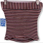 Free People  Tube Top Striped Red Black White XS New Photo 3