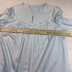 Shadowline Vintage Long Sleeve Nylon‎ Nightgown Lace Trim Embroidered Blue L Size undefined Photo 4