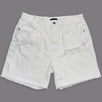 Pretty Little Thing Shorts Womens 31x5 White High Rise Distressed Cut Off Denim Photo 0