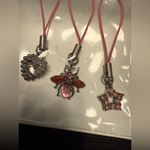 NEW Pack of (3) Pink and Silver Phone Charms Heart Star Bee Y2K Charms Photo 2