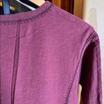 Garnet Hill Embroidered Organic Cotton Boxy Top Burgundy 3/4 Sleeve Size Small Photo 8