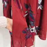 Free People  Tree Swing Burgundy Floral Print Keyhole Tunic Mini Dress Size XS Photo 8