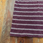 Women’s American Eagle Short Sleeve Striped Tee Small Burgundy White Red Photo 3