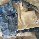 ZARA Denim Combination Jacket With Fur Lined In The Inside Photo 0