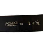 Unique Vintage AVIGNON Late 80ās Blue Suede Wide Belt w/Ornamental Gold Buckle Sz L #353 Spain Photo 4