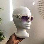 Y2K White Cream Purple Sunglasses Silver LInks #grunge #stagecoach #whimsygoth #gothic #coquette Photo 1