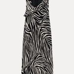 ZARA  dress maxi zebra animal print flower open back bodycon evening wedding Photo 14