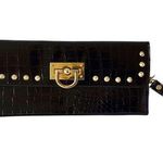 Faux Crock Leather Clutch Gold Photo 0