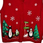 Vintage Bechamel Red Christmas Sweater Vest Size XL Photo 1