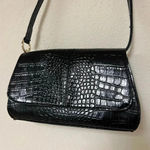Liz Claiborne Vintage Black Vinyl Purse w front snap closure Photo 1