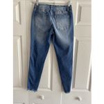 Kancan Women's 27 Mid Rise Light Wash Skinny Jeans Distressed Denim Straight Leg Blue Photo 5