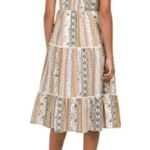 Lucky Brand NEW! Vintage Floral Smock Tiered Dobby Cotton Midi Dress Size Large Photo 12