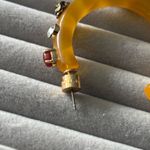 Kurt Geiger  Gold and Red Embellished Earrings Photo 7