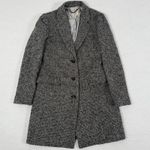 J.Crew  Tweed Topcoat Coat‎ Womens Size 2 Grey Black H1493 Photo 3