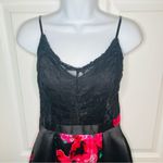 B Darlin  Black Lace Bodice Pink Floral Gown Prom Backless Juniors 7/8 Photo 2