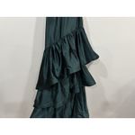 Dress the Population  Clarice Pine Green Ruffle Tiered Satin Dress Small S Photo 1