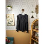 Free People  Gray Siesta Fiesta Embroidered V-Neck Top - Size - Large Photo 1