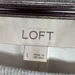 Loft Knit Chiffon Back Pullover Athleisure Top Grey Cream Large Photo 8