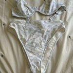 Abercrombie & Fitch BLUE abercrombie blue retro swirl bikini cupped high waisted Photo 0