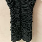 Forever 21 Vintage  Y2K Black Shimmery Ruched BodyCon Mini Dress Size M EUC Photo 9