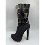 Herve Leger Herver Leger Runway High Heel Boots Suede/Leather Black 35.5 EU 5 US Photo 5