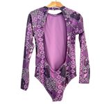 Rusty  Swim One Piece Long Sleeve Surf Suit Size L NEW Purple Floral Photo 1