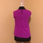 Merona Keyhole Back Faux Silk Purple Blouse Photo 2