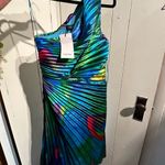 Akira NWT Multicolor One-Shoulder Pleated Dress Photo 5