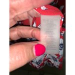 Karl Lagerfeld Paris Women's XXL Red Floral Ruffle Blouse Long Sleeve Photo 4