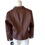 Marc New York NWT  FAUX LEATHER BLAZER WITH GOLD BUTTON IN COLOR CHOCOLAT… Photo 3