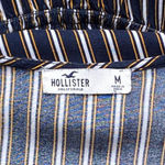 Hollister Navy Blue Striped Wide Leg Side Pockets Jumpsuit ~ Women's Size MEDIUM Photo 4