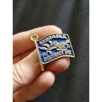 VTG Nebraska District 38 Blue Flag Badge Brooch Lions Club Lapel Hat Pin Estate Photo 2