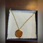 Savvy Cie Jewels 22k Gold Plated Monogram Letter E Coin Pendant Necklace Photo 1